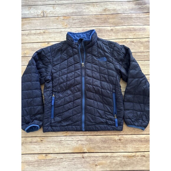 North Face ThermoBall Eco Jacket Boys XS Blue PrimaLoft Insulated Puffer - Picture 1 of 10